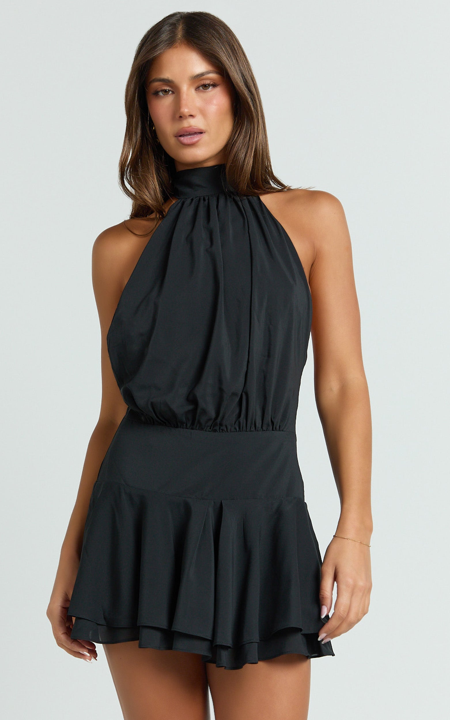 Backless Halter Dress in Black - Urban Luxe Apparel