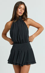 Backless Halter Dress in Black - Urban Luxe Apparel