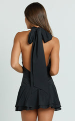 Backless Halter Dress in Black - Urban Luxe Apparel