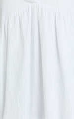 Frill Hem Smock Dress in White