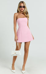 Strapless A Line Dress in Pink
