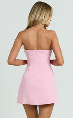 Strapless A Line Dress in Pink
