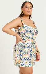 Square Neckline Dress in Positano Print