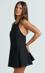 Backless Beaded Smock Mini Dress in Black - Urban Luxe Apparel