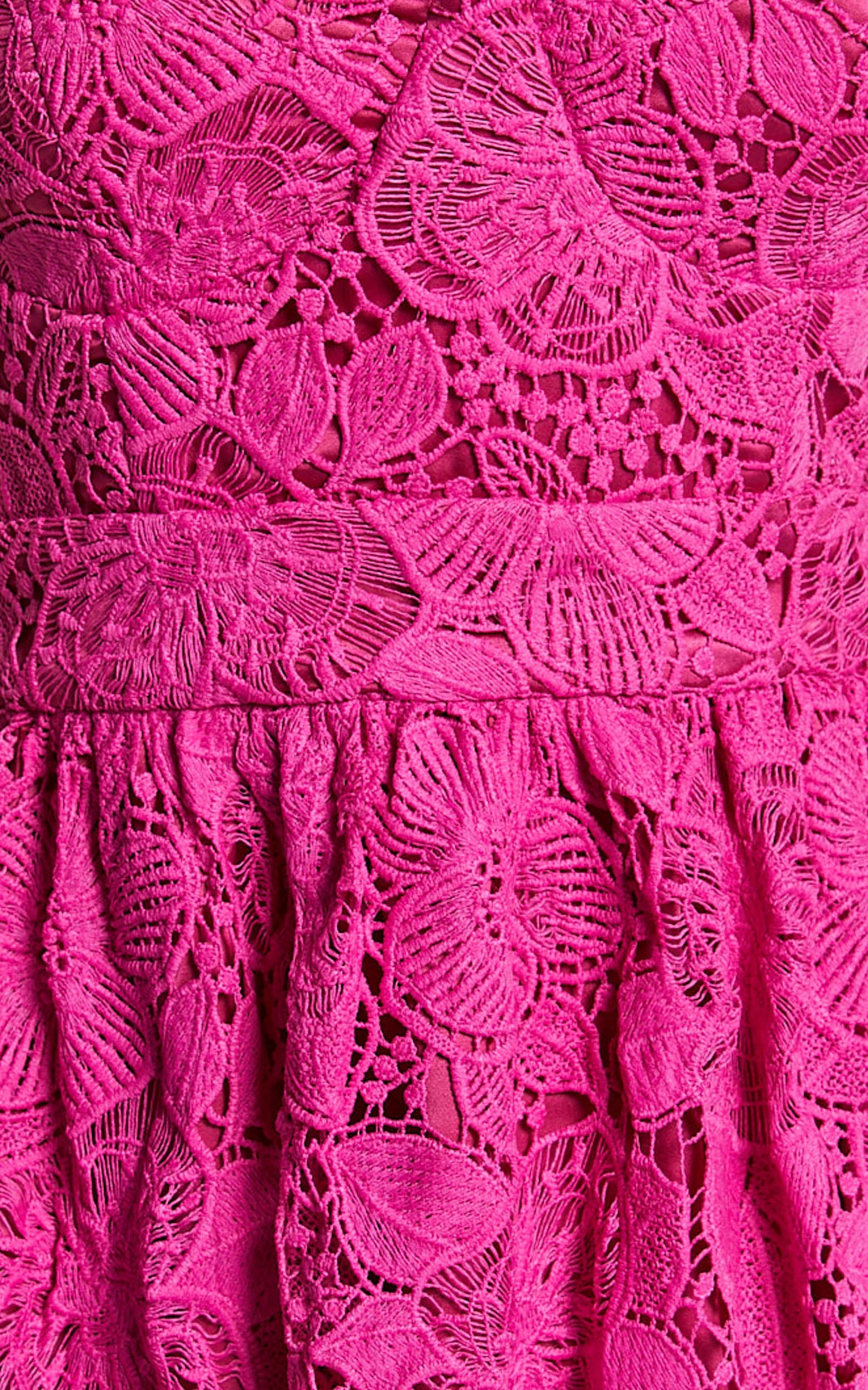 Strapless Lace Dress in Magenta - Urban Luxe Apparel