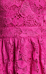 Strapless Lace Dress in Magenta - Urban Luxe Apparel