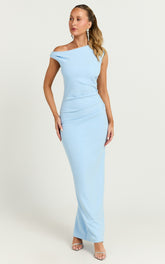 Off The Shoulder Dress in Baby Blue - Urban Luxe Apparel