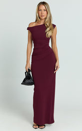 Off The Shoulder Dress in Wine