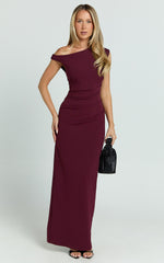 Off The Shoulder Dress in Wine