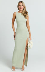 Boat Neck Bodycon Dress in Sage - Urban Luxe Apparel