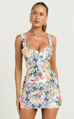 Square Neckline Dress in Positano Print
