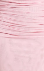 Asymmetric Tie Neck Column Dress in Pink