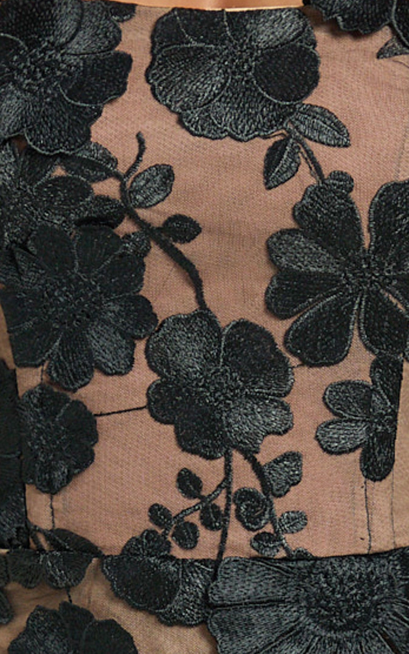 3D Floral Strapless Column Dress in Black - Urban Luxe Apparel