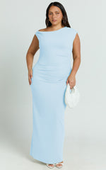 Off The Shoulder Dress in Baby Blue - Urban Luxe Apparel