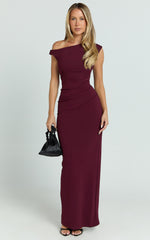 Off The Shoulder Dress in Wine